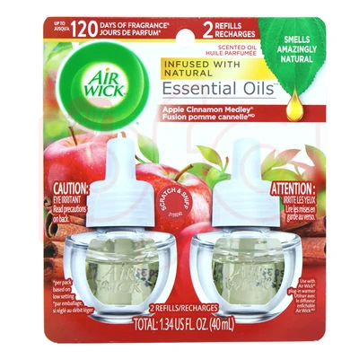AWO2ACM, Air Wick Oil 2Pack Apple Cinnamon Medley, 062338804200