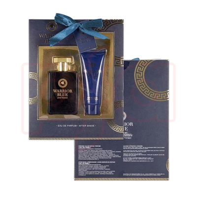 88562, Men's 2pcs Large Set  WARRIOR BLUE 3.4fl.oz/1000mlEDP 2.8fl.oz/80ml After Shave, 191554885622