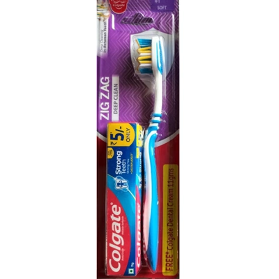 CTB-ZZ11-S, Colgate Toothbrush Zig Zag + 11g Paste Soft, 8901314773128