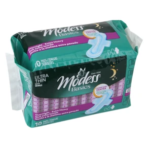 M69203, Modess Ultra Thin Overnight Pads 10CT, 855424008039