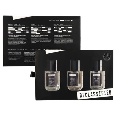 OL89621, Declassified Men's 3PC 1.OZ COFFRET 2  WHITE TOBACCO/SUBTIL 33/SALTED SAGE, 191554896215