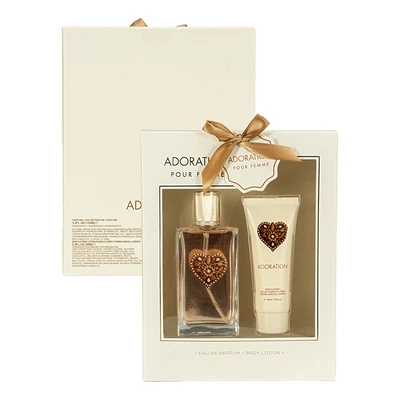 88982, Body Lotion Women's 2pcs Set ADORATION 3.4fl.oz EDP 2.8fl.oz, 191554889828