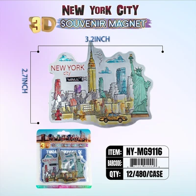 NY-MG9116, NY Souvenir 3D Magnet, 887257991165