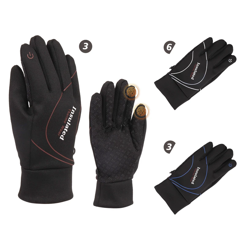 Insulated Men Gloves w/ Touch Neoprene Grip Palm