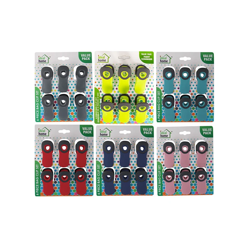 Ideal Home Bag Clip Set w/ Magnet 6PK