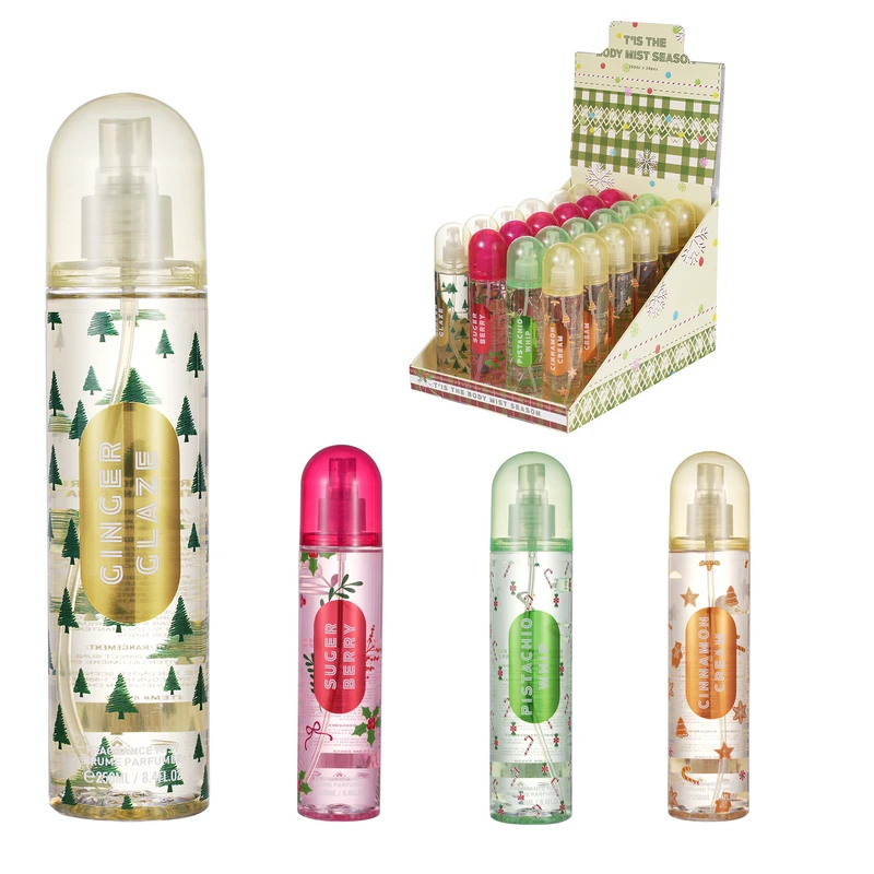 Women's Body Mist 24 pcs PDQ Holiday Theme 8.4fl.oz/250ml Round Cap