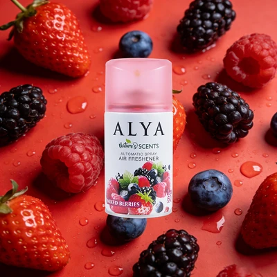 99130, ALYA Bathroom Automatic Spray Refill 5.5oz – Mixed Berries, 8696601064361