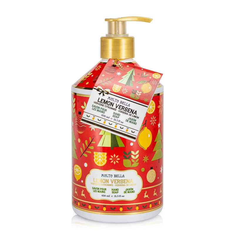 Molto Bella Hand Soap 21.3 FL OZ Holiday Red Tree Lemon verbena