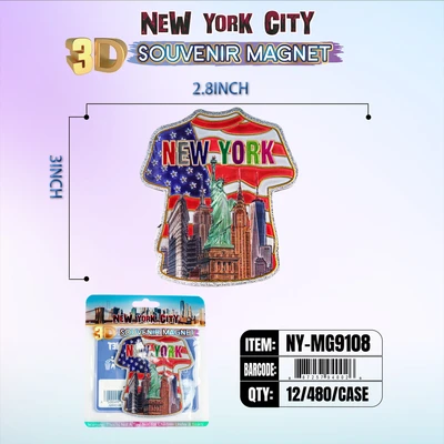NY-MG9108, NY Souvenir 3D Magnet, 887257991080