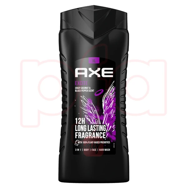 ABW400E, Axe Body Wash 400ml 13.5floz Excite, 8901030866791