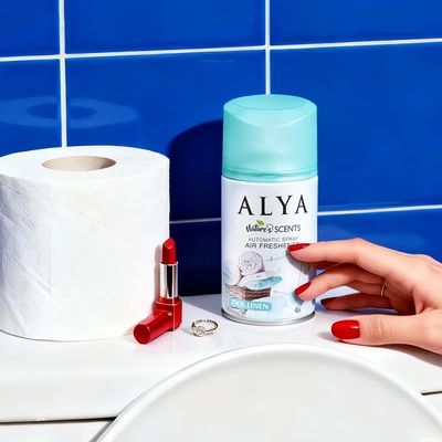 99127, ALYA Bathroom Automatic Spray Refill 5.5oz – Cool Linen, 8696601064286