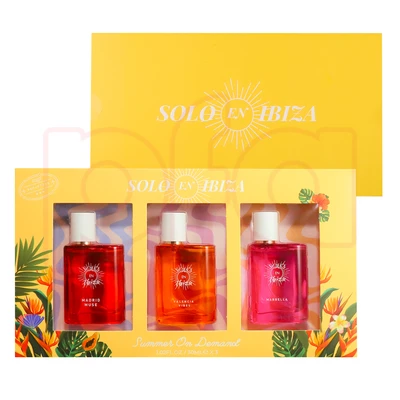 89344, SOLO EN IBIZA Women's 3*30mL/1.02fl.oz Mini Perfume MADRID MUSE/VALENCIA VIBES/MARBELLA, 191554893443
