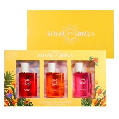 89344, SOLO EN IBIZA Women's 3*30mL/1.02fl.oz Mini Perfume MADRID MUSE/VALENCIA VIBES/MARBELLA, 191554893443
