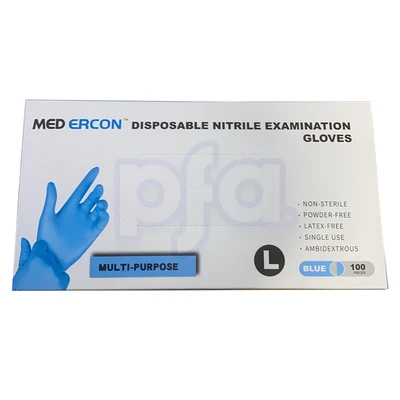 MEDERC-L, Med Ercon Nitrile Glove 100PK Large, 6973847530181