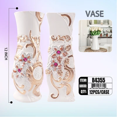 B4355, Ceramic Vase 12" (2*Style) Assorted, 887257643552