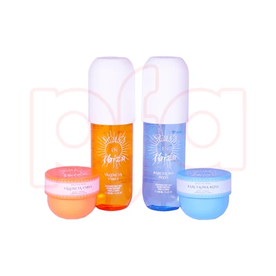 89515, Solo Barcelona Bliss/Valencia Vibes 4pcs Set 2× 3.4 oz Body Mist 2×1.06 oz Body Cream, 191554895157