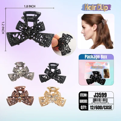 J3599, Hair Clip 2″ Inch with Diamond Assorted, 887257835995