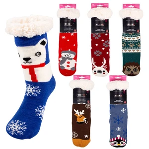 12008, Thermaxxx Sherpa Socks w/ Non-slip Bottom Animals, 191554120082