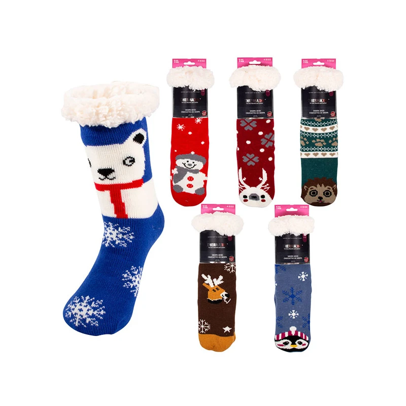 Thermaxxx Sherpa Socks w/ Non-slip Bottom Animals