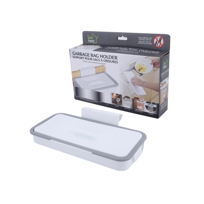 Ideal Home Hanging Trash Bag Holder w/ Lid