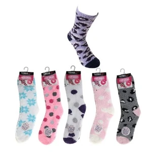 12015, Thermaxxx Fuzzy Socks Mix Prints, 191554120150