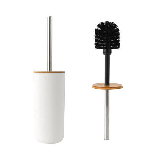 70060, Ideal Home Stainless Steel Toilet Brush w/ Bamboo Lid, 191554700604