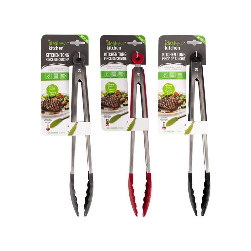 Ideal Kitchen Stainless Steel Silicone Tong 12in