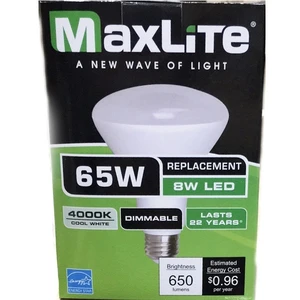 14099051, Maxlite LED Bulb Bulged 8W 65W 1PK Cool White, 767627917547