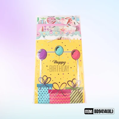 BD9414-XL, Birthday Gift Bags XL x4 Assted. 11.8"x4.7"x16.5", 887257130304