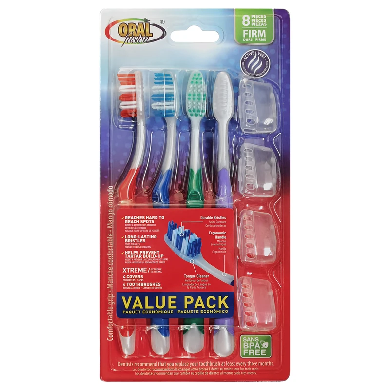 Oral Fusion Toothbrush 8PK Xtreme Hard