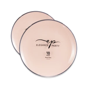 36313, Elegance Party Curve 10PK 10.25" Dinner Plate Blush+Silver, 191554363137