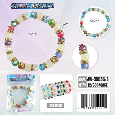 JW-5005, Crystal Bracelet Random Color, 887257850011
