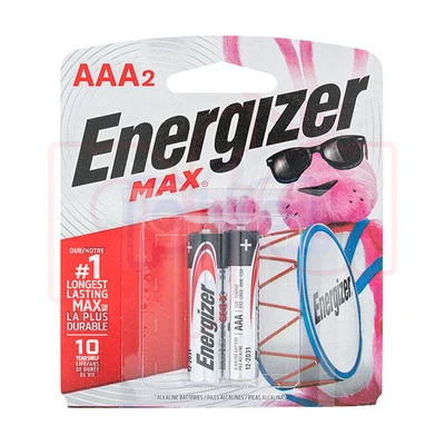 EB-AAA2, Energizer Max Alkaline Batteries - 2 Pack AAA Battery, 039800014009