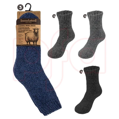 12216, Insulated Thermal Men's Wool Socks 10-13, 191554122161