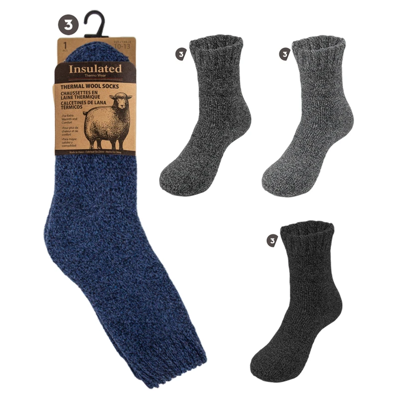 Insulated Thermal Men's Wool Socks 10-13