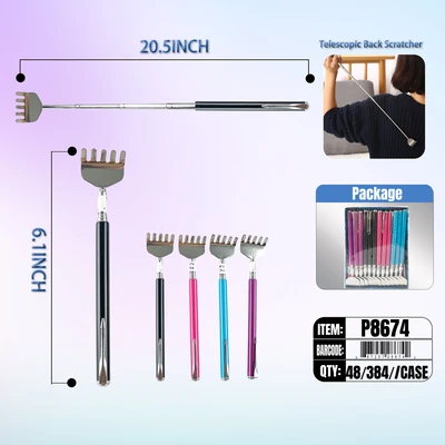 P8674, Telescopic Back Scratcher, 887257286742