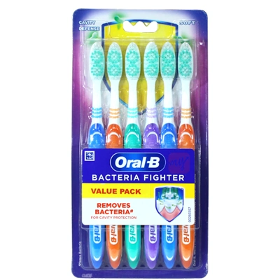 OB6BFS, Oral-B Toothbrush 6PK Bacteria Fighter Soft, 4987176128188