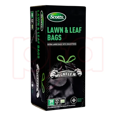 ST-30215, Drawstring Trash Bag Flex 39 Gal 22CT Black Lawn & Leaf - Scotts, 191554302150