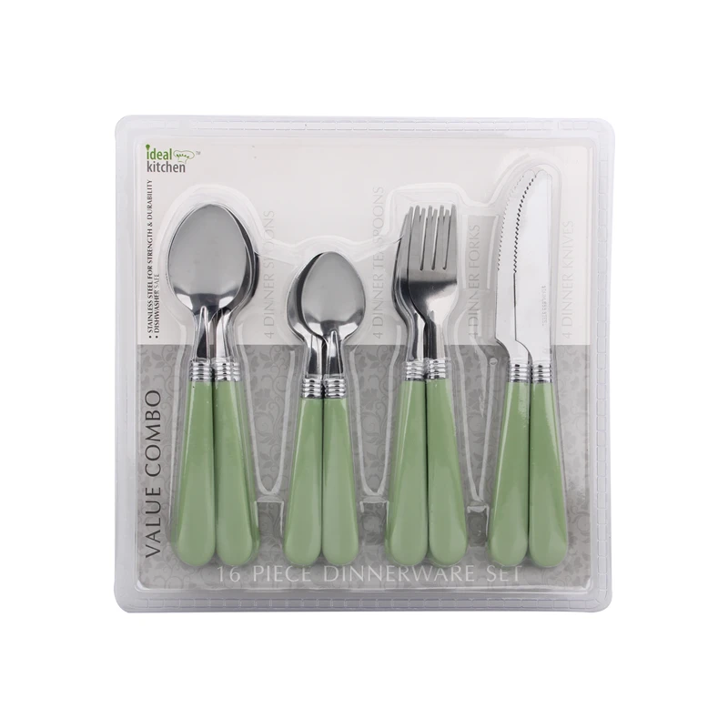 Ideal Kitchen 16PK Dinnerware Set Green