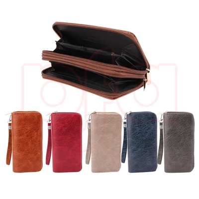 91134, CC Wallet Dual Zipper Leather, 191554911345