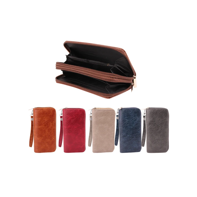 CC Wallet Dual Zipper Leather