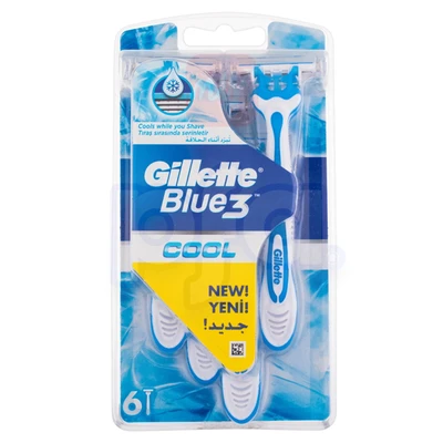 GB3-6CL, Gillette Blue3 Razor 6Count Cool, 7702018457281
