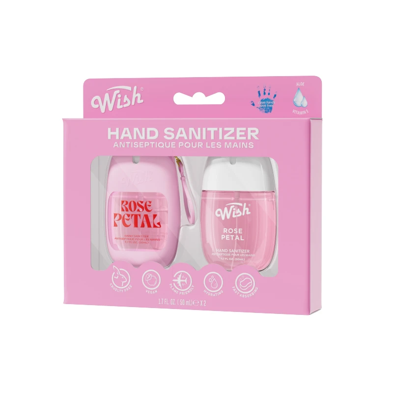 Wish Liquid Hand Sanitizer Spray 1.7oz with Silicone Holder In PDQ