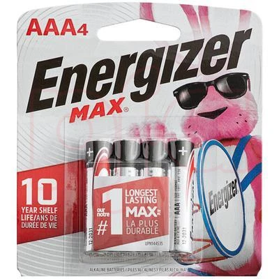ERM4AAA, Energizer Max AAA Alkaline Batteries - 4 Pack, 039800099099