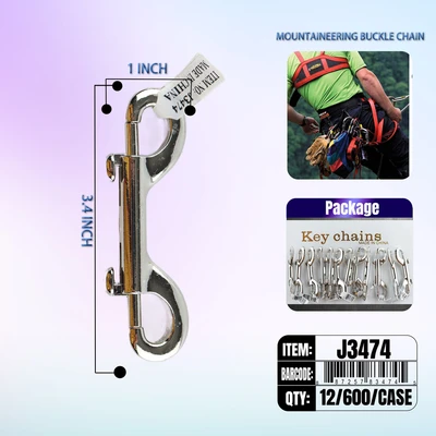 J3474, Key Chain Steel Double Clip, 887257834745