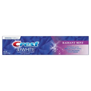 CTP150RD, Crest 3D White Fluoride Anticavity Toothpaste Radiant Mint 5.4oz 150ml, 037000400707