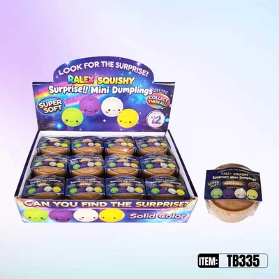 TB335, Ralex Squishy Surprise Mini Dumplings 4/Colors 2.16", 887258013354