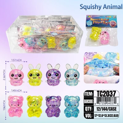 TC2037, Sugar Squeezy Relief Fidget Toys Bear& BUNNY, 887258040374