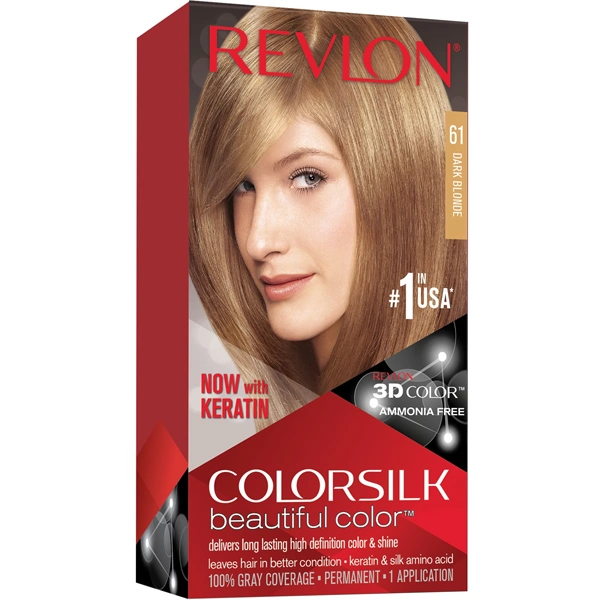 CS61, Revlon ColorSilk Hair Color #61 Dark Blonde, 309976623610
