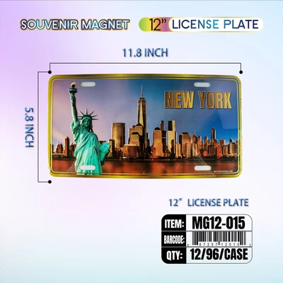 MG12-015, New York Souvenir License Plate 12"x6", 887257120152